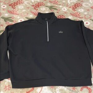 ALO Yoga Men's Dark Gray Zip-Up Sweater